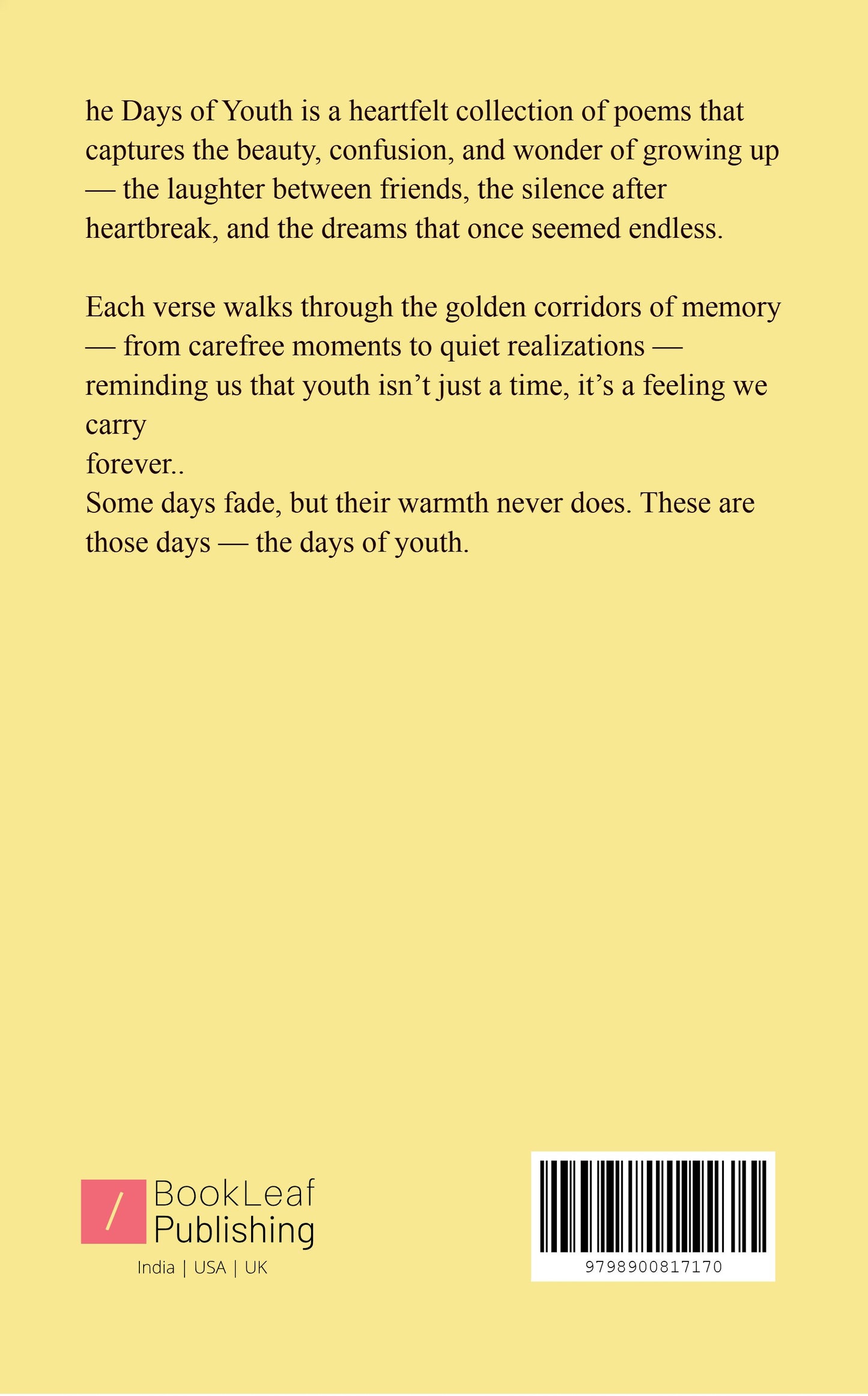 the days of youth