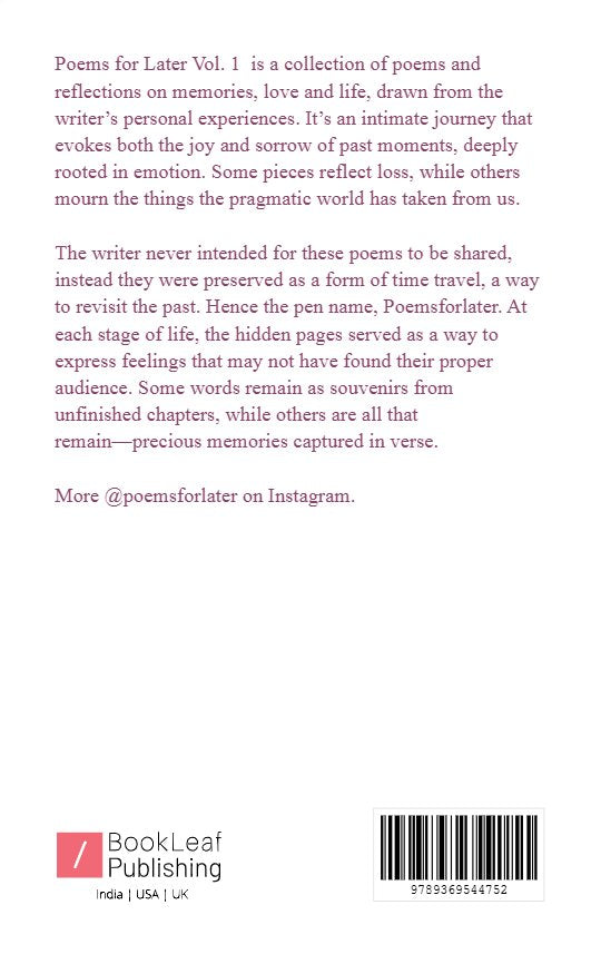 Poems for Later Vol.1