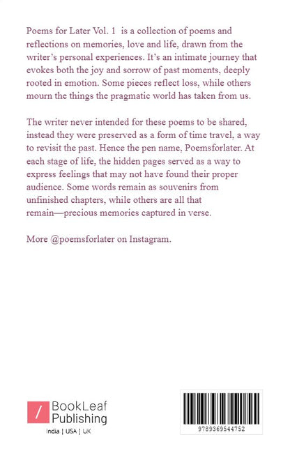 Poems for Later Vol.1