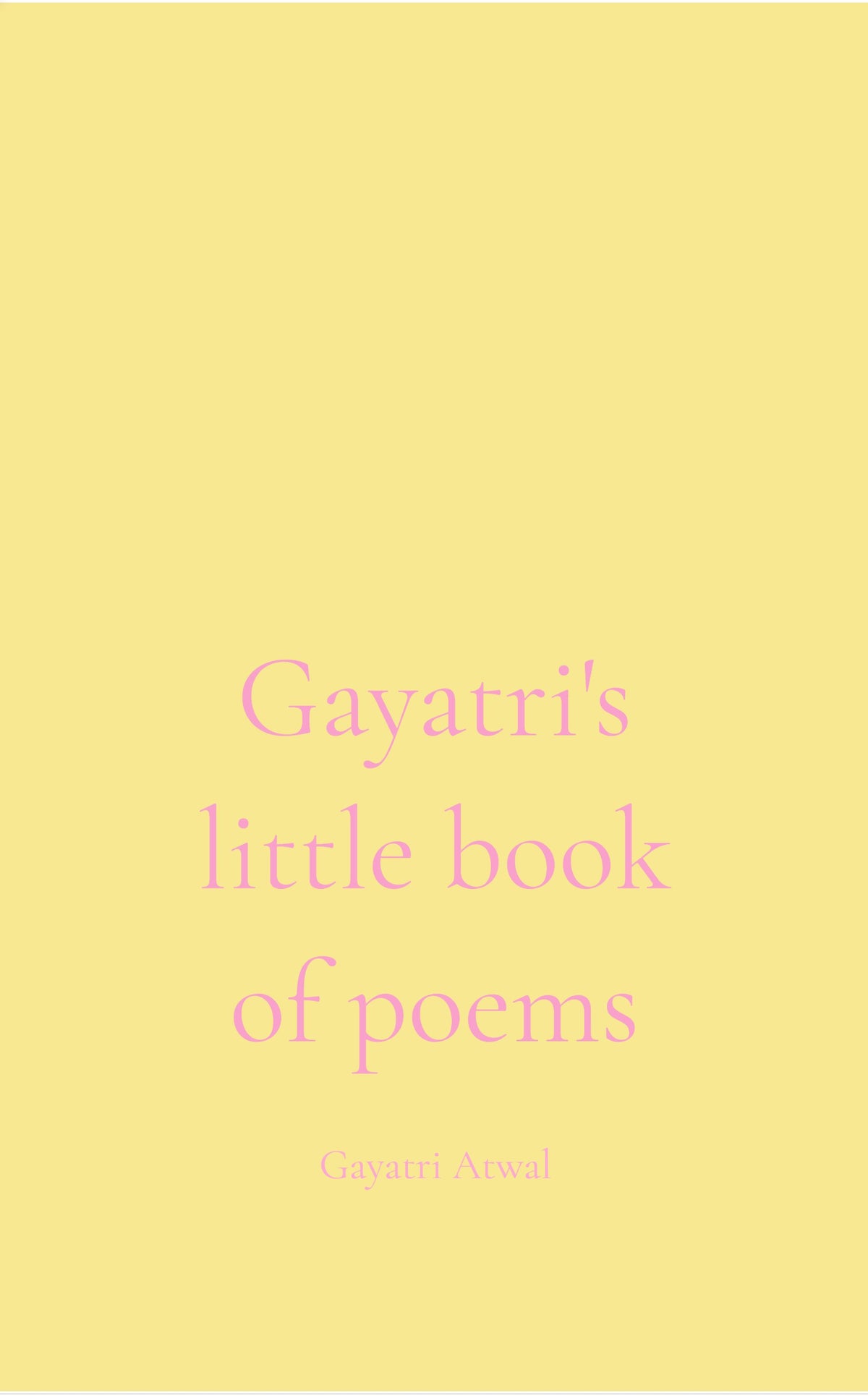 Gayatri's little book of poems