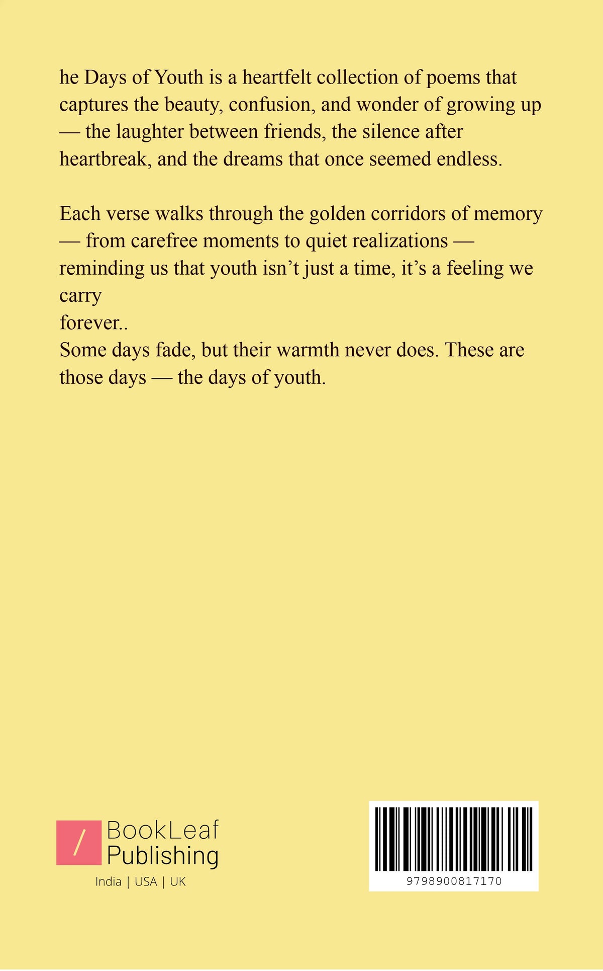 the days of youth